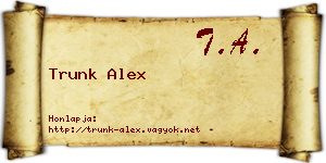 Trunk Alex névjegykártya